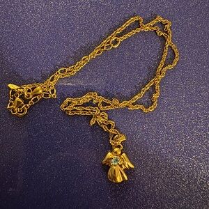 Gold Angel Pendant Necklace
